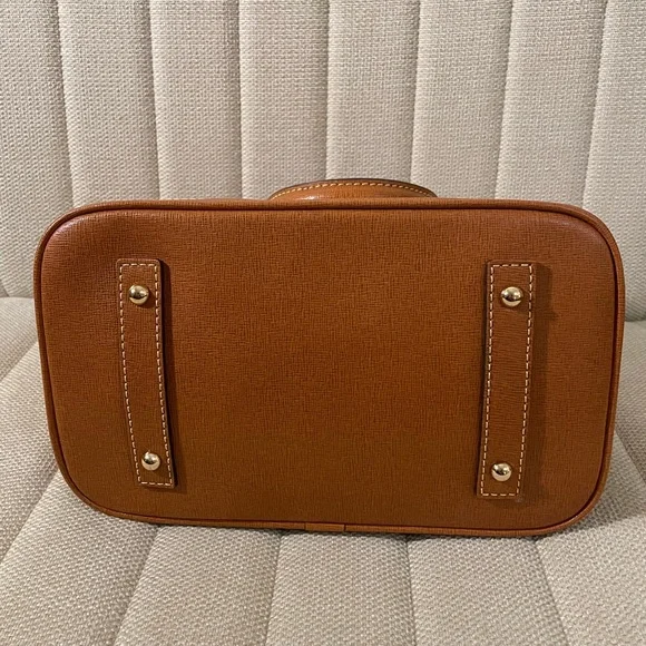 Dooney & Bourke Saffiano Leather Satchel Small Dome Bag Tan Brown NWT - Picture 6 of 7